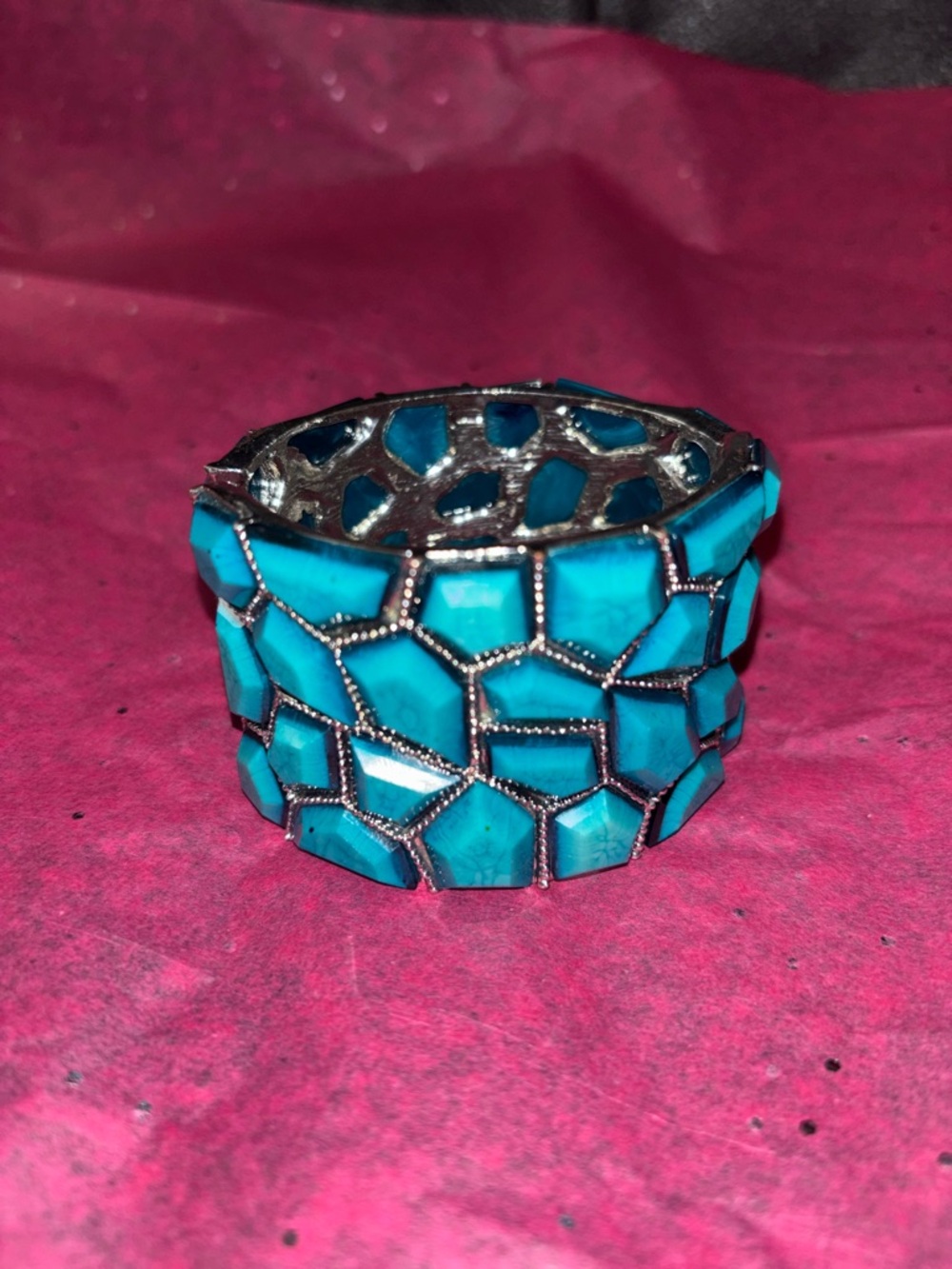 Turquoise Mosaic Stretch Bracelet - Women's Jewelry